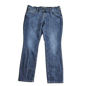 Old Navy Jeans Womens 14 Short Blue Medium Wash Mid Rise Straight Stretch Denim